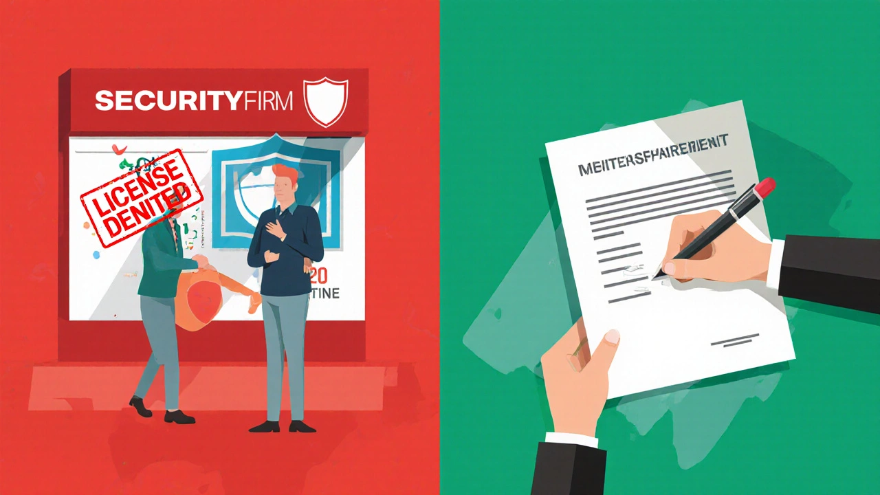 Split image: OCI holder blocked from security business vs. Indian citizen signing partnership