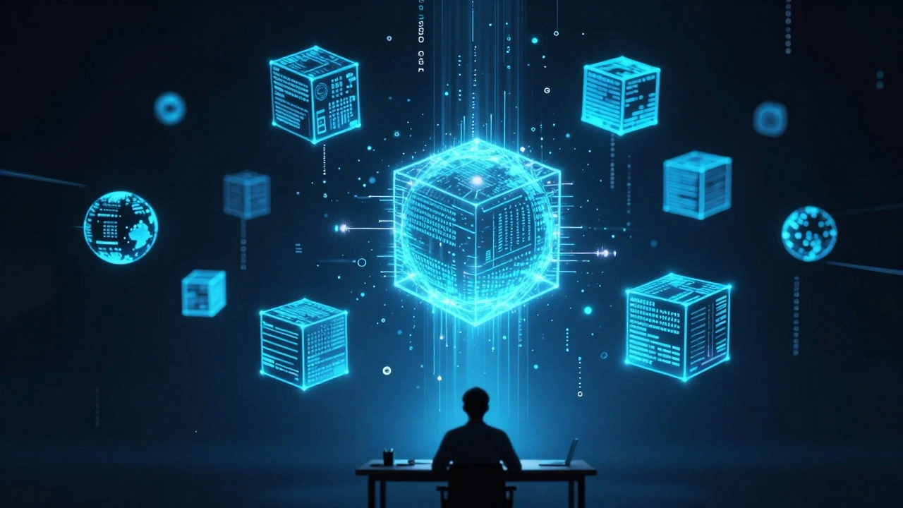 Abstract glowing shapes representing scalable digital products