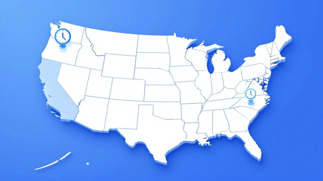 Map showing varied LLC fee deadlines across US states