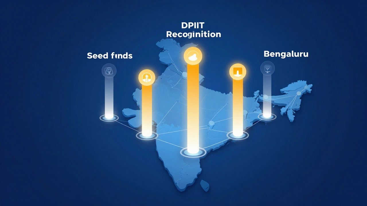 Abstract visualization of Indian startup funding ecosystem