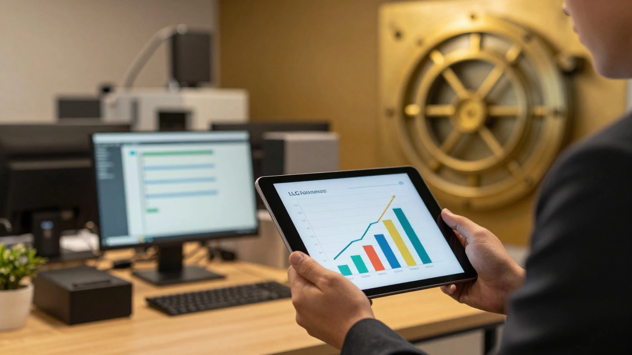 Business owner reviewing financial growth strategies for equipment and retirement