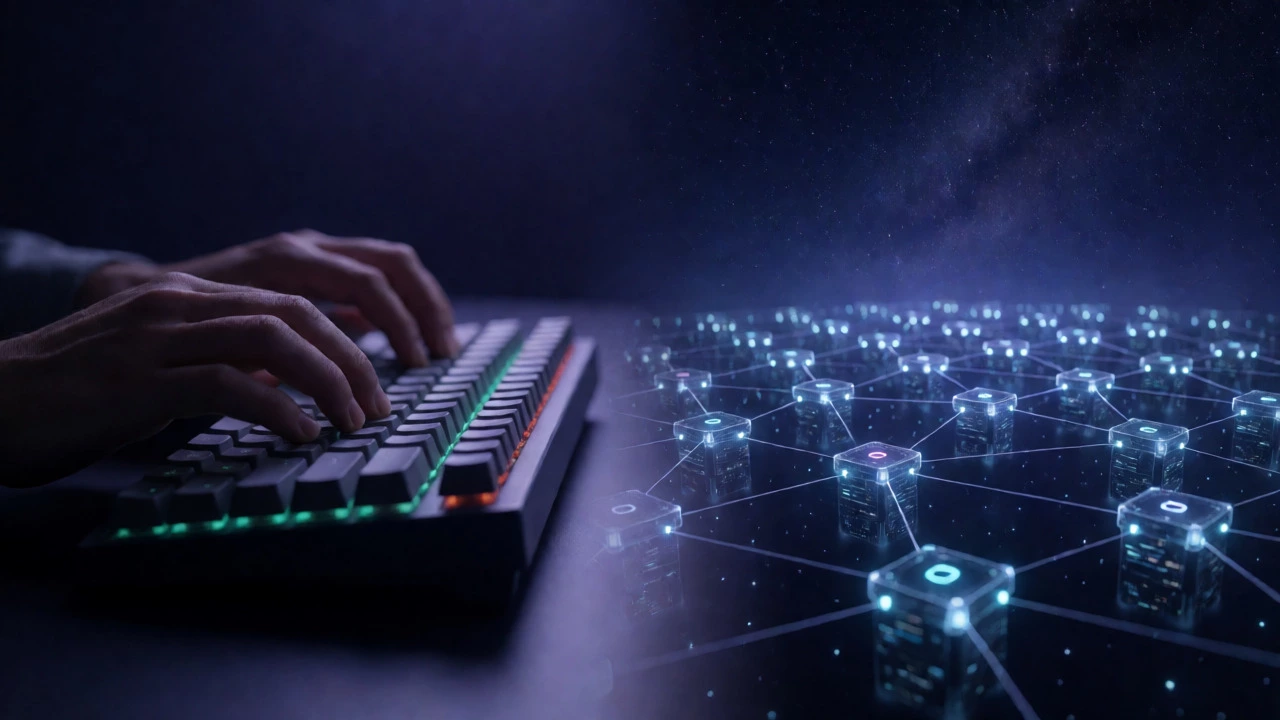 Abstract visualization of scalable micro-SaaS technology networks